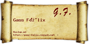 Gass Félix névjegykártya